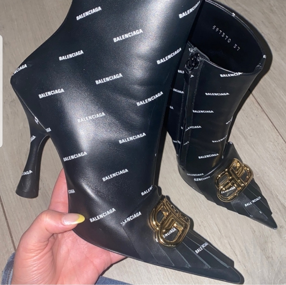 Balenciaga Fringe Knife BB Leather Bootie - Picture 7 of 10